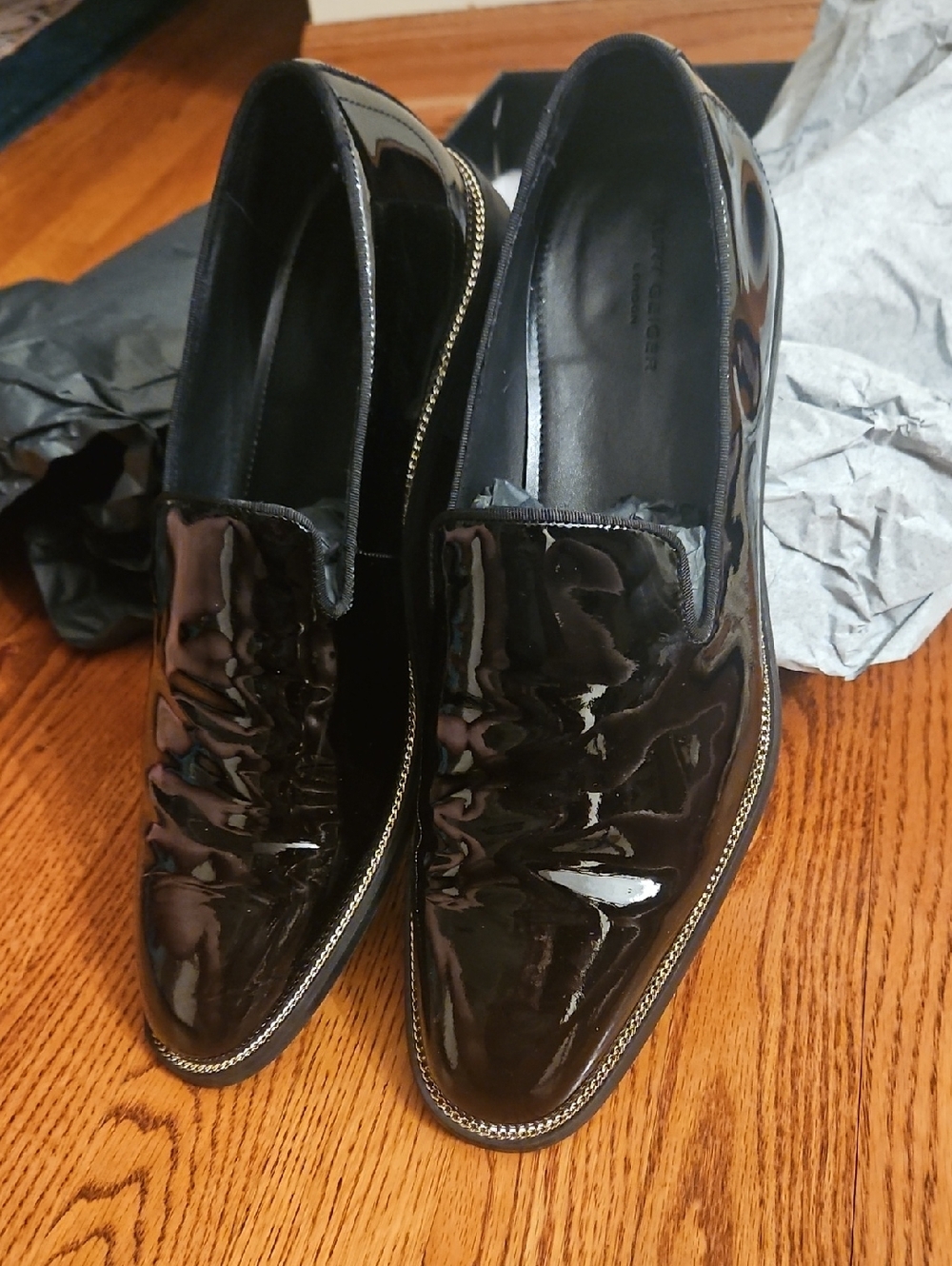 Kurt Geiger Black Patent Leather Slip-On Loafers